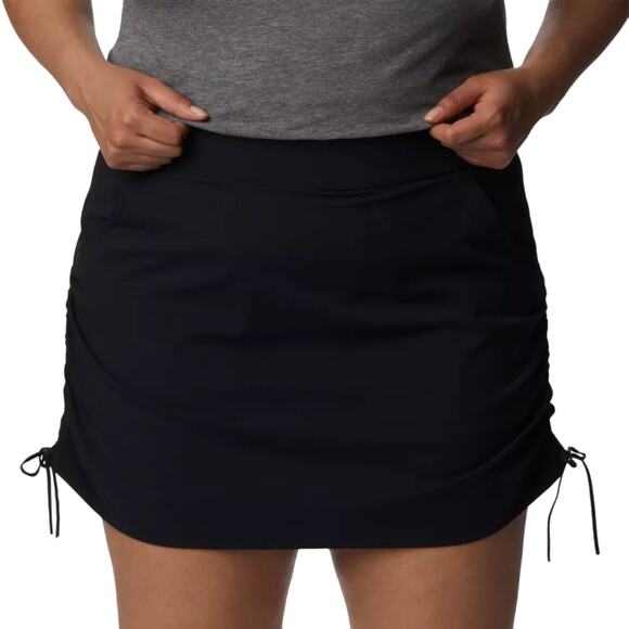 Columbia Anytime Skort Omni-Shield UPF 50 Mid Rise Ruched Straight Black L - Picture 1 of 6